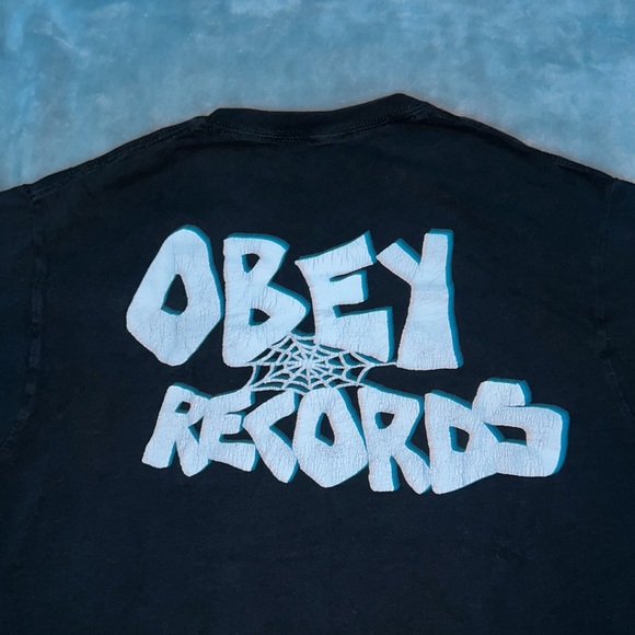 Obey Records Authentic Black Tee - Picture 4 of 5